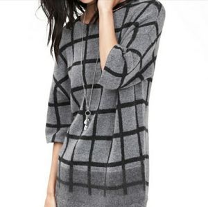 Banana Republic | Plaid Wool Striped Gray Dress